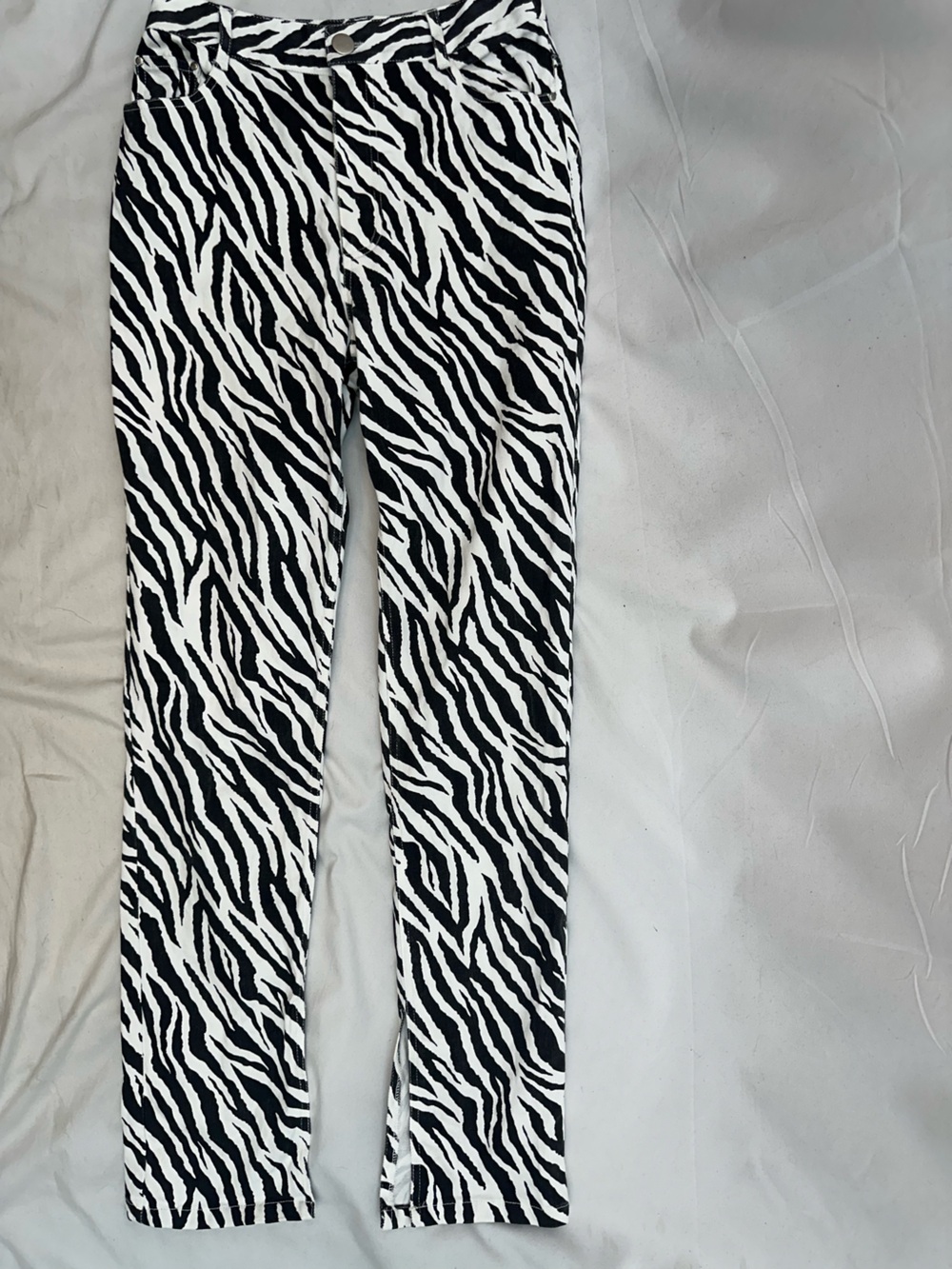 emory park Black and White Zebra Print Straight Leg Pants S